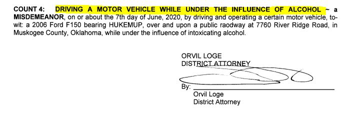 Excerpt of Charging Information in CF-2020-429