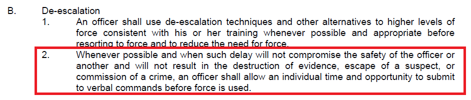 Denison, Texas Police Department General Orders Manual Directive 6.01.1 Section 4 Paragraph B