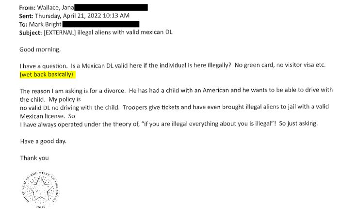 Screenshot of Email with Racial Slur
